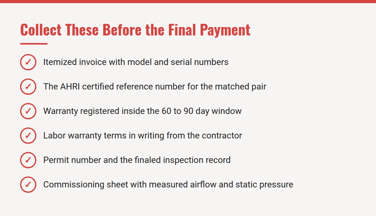 Summary card: Collect These Before the Final Payment