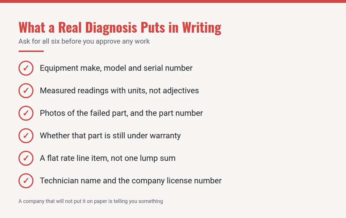 Summary card: What a Real Diagnosis Puts in Writing