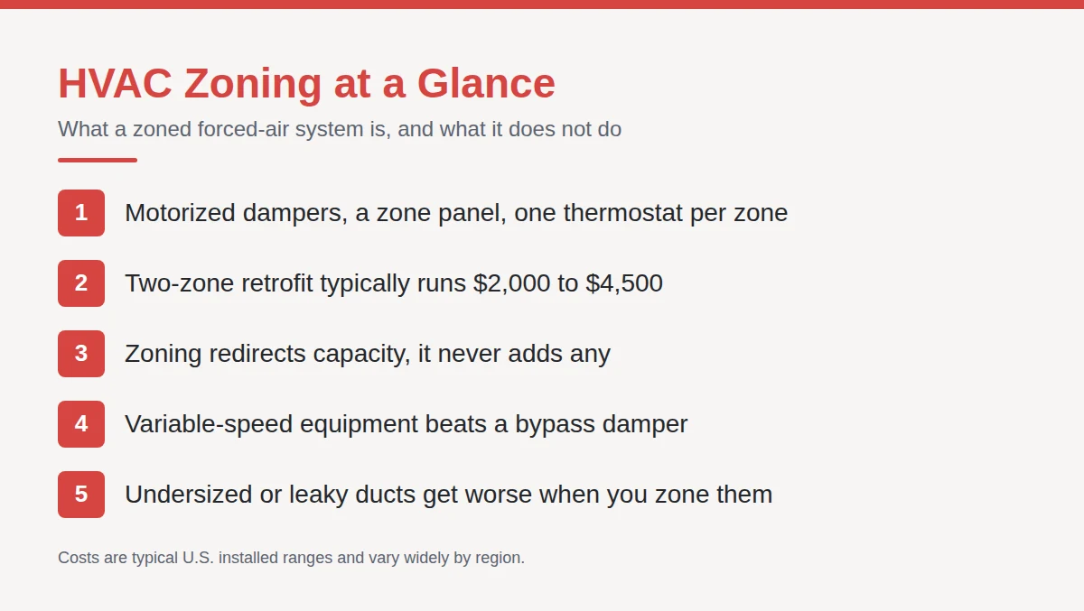 Summary card: HVAC Zoning at a Glance