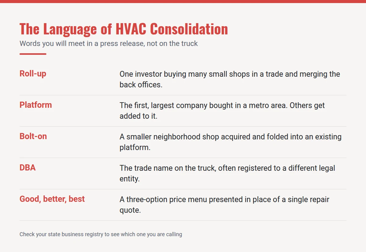 Summary card: The Language of HVAC Consolidation