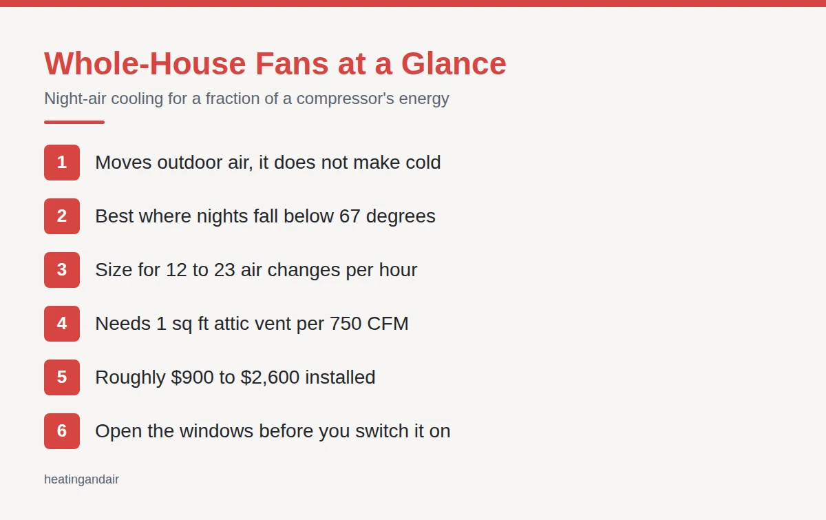 Summary card: Whole-House Fans at a Glance